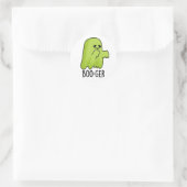 Sticker Rond Boo-ger Funny Halloween Booger Ghost Pun (Sac)