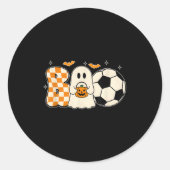Sticker Rond Boo Ghost Jouer Soccer Halloween Joueurs Trick O (Devant)