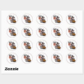 Sticker Rond Boo Halloween Cochon Et Citrouille (Feuille)