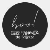 Sticker Rond Boo Halloween éffrayant (Devant)