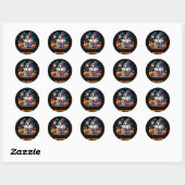 Sticker Rond Boo ! Halloween - Hocus Pocus Orange Noir (Feuille)