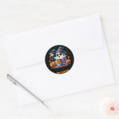 Sticker Rond Boo ! Halloween - Hocus Pocus Orange Noir (Enveloppe)
