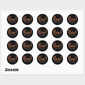 Sticker Rond Boo Halloween Simple Noir (Feuille)