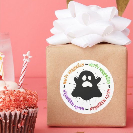 Sticker Rond Boo!! Happy Halloween!! (Fête)
