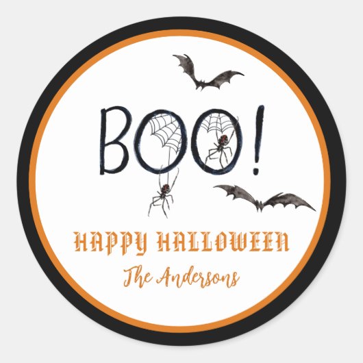 Sticker Rond BOO Happy Halloween Treat (Devant)