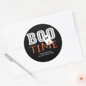Sticker Rond BOO HEURE Halloween Ghost Mignonne Party Favoriser (Enveloppe)