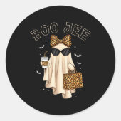 Sticker Rond Boo Jee Boujee Ghost Halloween October Vibes Soky  (Devant)