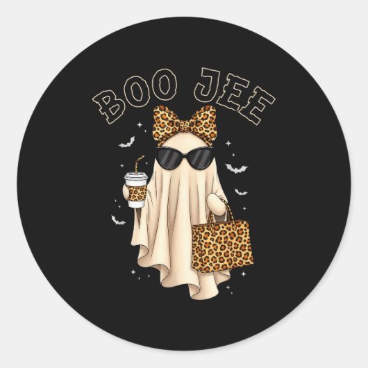 Sticker Rond Boo Jee Boujee Ghost Halloween October Vibes Soky (Devant)