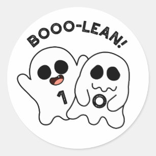 Sticker Rond Boo-lean Funny Computer Ghost Boolean Pun