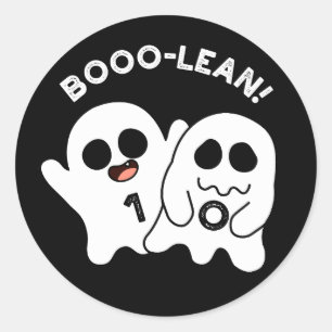 Sticker Rond Boo-lean Funny Computer Ghost Boolean Pun Dark BG