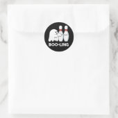 Sticker Rond Boo-ling Drôle Halloween Bowling Ghost Pun Dark BG (Sac)
