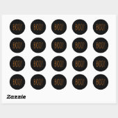 Sticker Rond Boo noir orange éffrayant typographie fun Hallowee (Feuille)