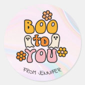 Sticker Rond Boo to you migre Halloween (Devant)
