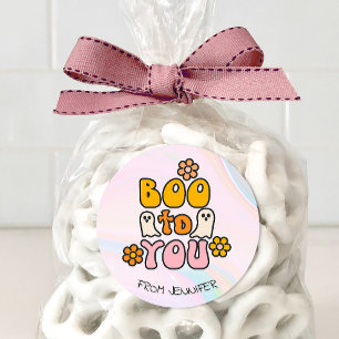 Sticker Rond Boo to you migre Halloween