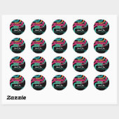 Sticker Rond Boogie d'anniversaire Retro Disco sur mesure 70's  (Feuille)