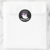 Sticker Rond Boogie Night Funny Halloween Ghost Pun Dark BG (Sac)