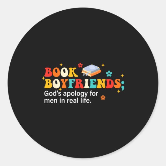Sticker Rond Book Boyfriends Definition Design  (Devant)