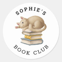 Book Club Name Cute Cat Books Caricature