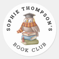 Book Club Name Cute Owl Casquette Books Caricature