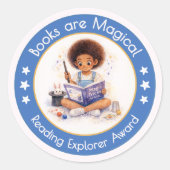 Sticker Rond Books are Magical Reading Explorer Award (Devant)