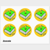 Sticker Rond Bookworm 1st Grader - I love School (Feuille)