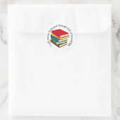 Sticker Rond BOOKWORM Love Reading Customable Scripture (Sac)