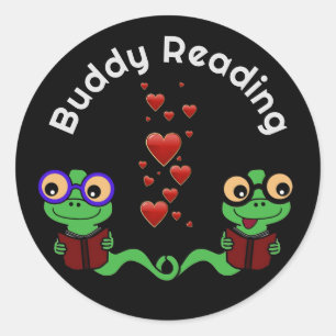 Sticker Rond Bookworms Buddy Lecture