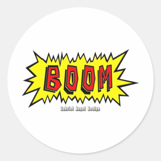 Sticker Rond Boom Cartoon Blurb (Devant)