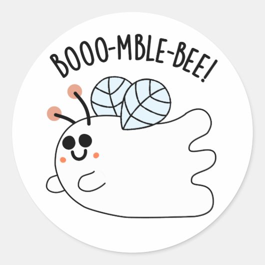 Sticker Rond Boomble Bee Funny Ghost Bee Pun (Devant)