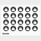 Sticker Rond Boomble Bee Funny Ghost Bee Pun Dark BG (Feuille)