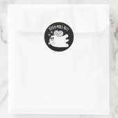 Sticker Rond Boomble Bee Funny Ghost Bee Pun Dark BG (Sac)