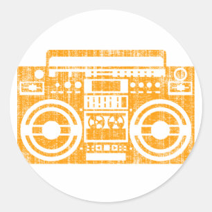 Sticker Rond Boombox