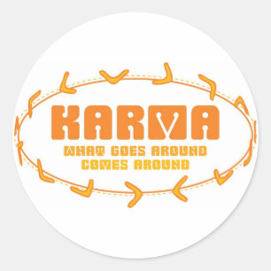 Sticker Rond Boomerang de karma