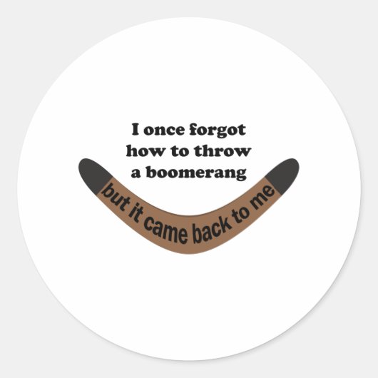 Sticker Rond Boomerang Joke (Devant)