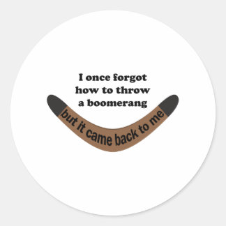 Sticker Rond Boomerang Joke