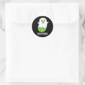 Sticker Rond Booocumber Funny Ghost Cucumber Pun Dark BG (Sac)