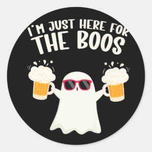 Sticker Rond Boos Beer Tipsy Ghost Adultes