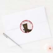 Sticker Rond Boot personnalisable Red Bandana Cowboy (Enveloppe)