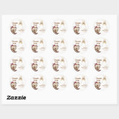 Sticker Rond Boots & Bubbly Boho Western Bride douche Party (Feuille)