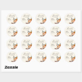 Sticker Rond Boots & Bubbly Réception de Mariage Western (Feuille)