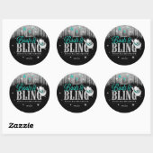 Sticker Rond Boots 'n Bling Disco Bachelorette Turquoise ID925 (Feuille)