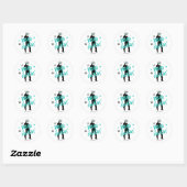 Sticker Rond Boots 'n Bling Disco Darlin' Turquoise ID925 (Feuille)