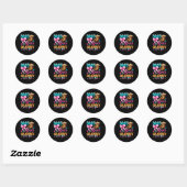 Sticker Rond Boots Or Bows Grammy Loves You Gender Reveal Famil (Feuille)