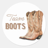 Sticker Rond Boots or Bows Western Gender Reveal Voting (Devant)
