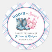 Sticker Rond Boots or Bows Western Genre Reveve (Devant)