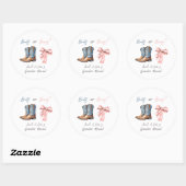 Sticker Rond Boots ou Bows Blue Rose Genre Revevela Party (Feuille)