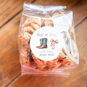 Sticker Rond Boots ou Bows Blue Rose Genre Revevela Party