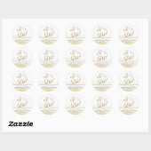 Sticker Rond Booze, Bubbly & Bling, I DO Gold Engagement Party (Feuille)