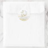 Sticker Rond Booze, Bubbly & Bling, I DO Gold Engagement Party (Sac)