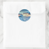 Sticker Rond Bora Bora beau coucher de soleil (Sac)